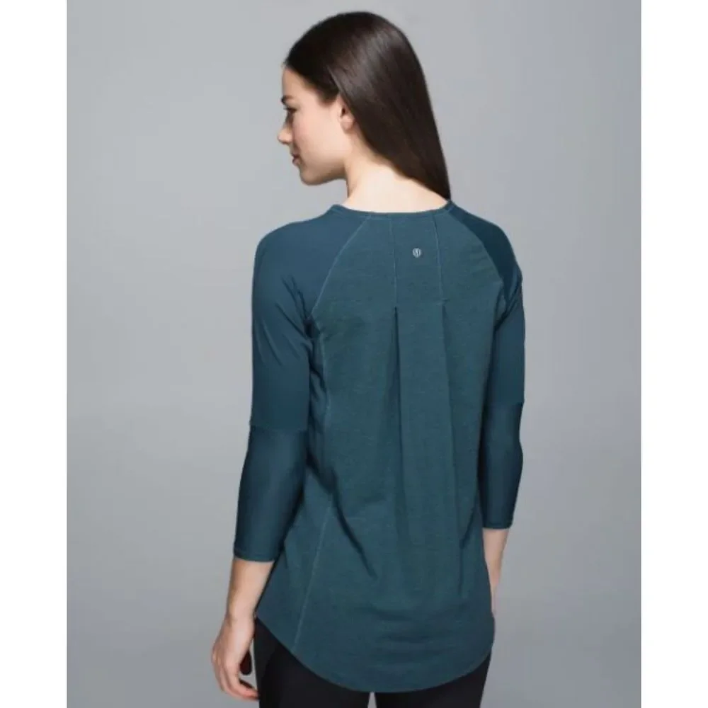 Lululemon Clip-In Long Sleeve Top Heathered Alberta Lake Size 10